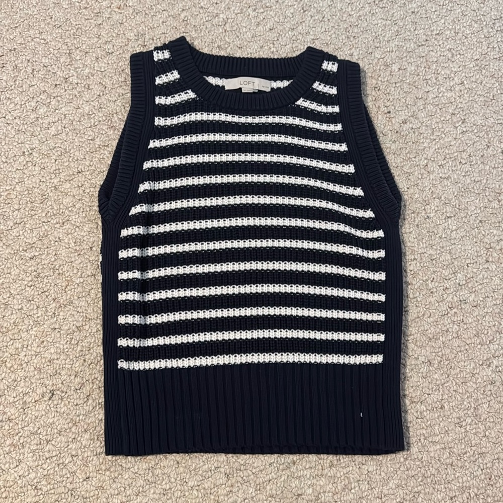 Loft ribbed cotton sweater vest